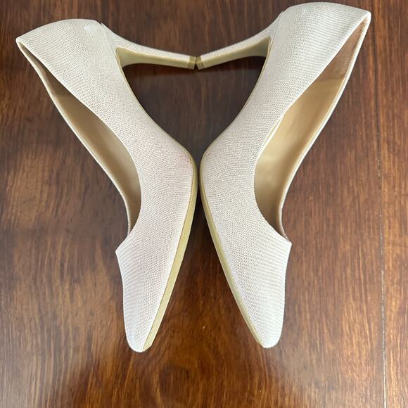 Calvin Klein Kamara Sz 9 Nude Peach Blush Snakeprint Pumps Heels - Picture 5 of 9